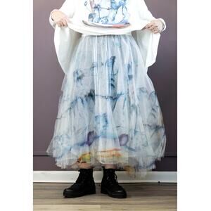 Bread & Butter Italy Printed Tulle Skirt - Size Small